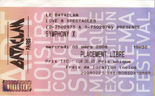 Symphony X ticket